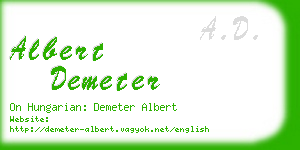 albert demeter business card